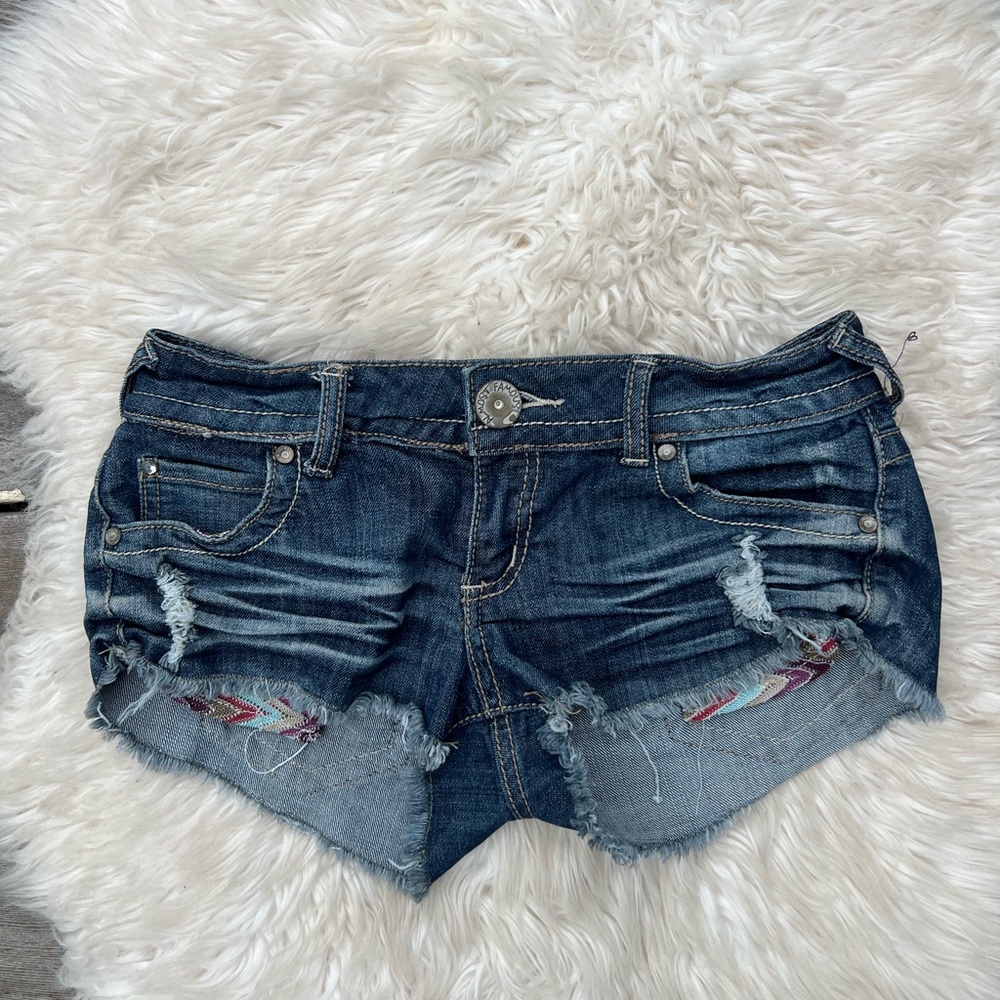 Almost Famous Distressed Blue Jean Shorts